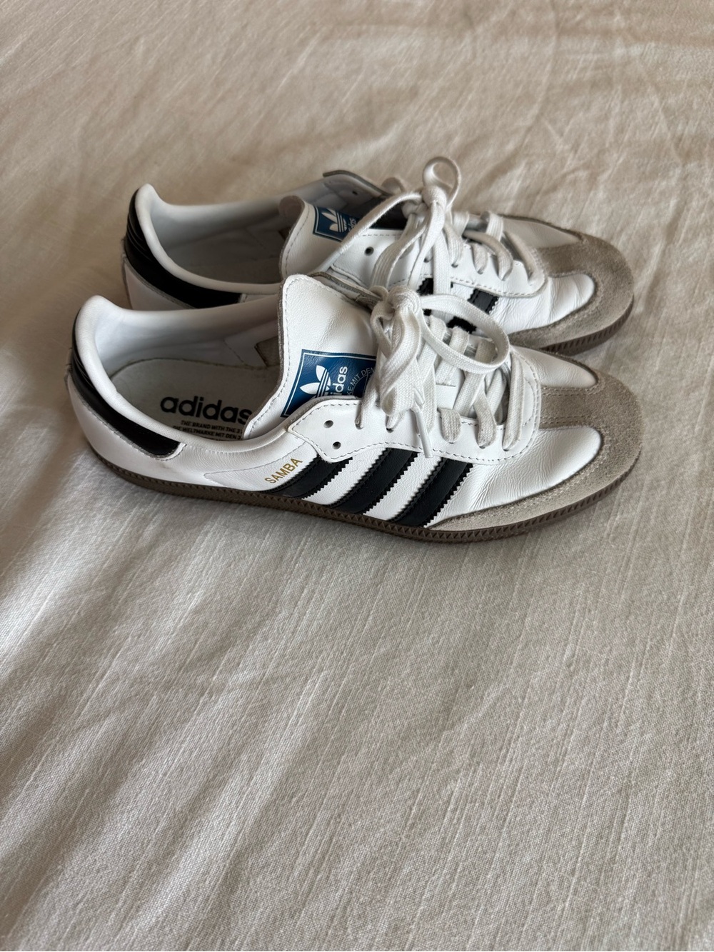 ADIDAS Samba Classic White & Black Leather Sneakers